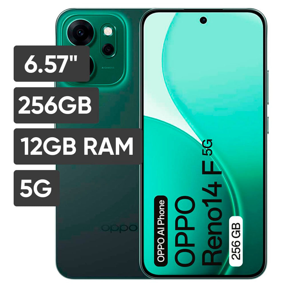 Smartphone OPPO Reno 14F 6.57" 12GB 256GB Verde Luminoso