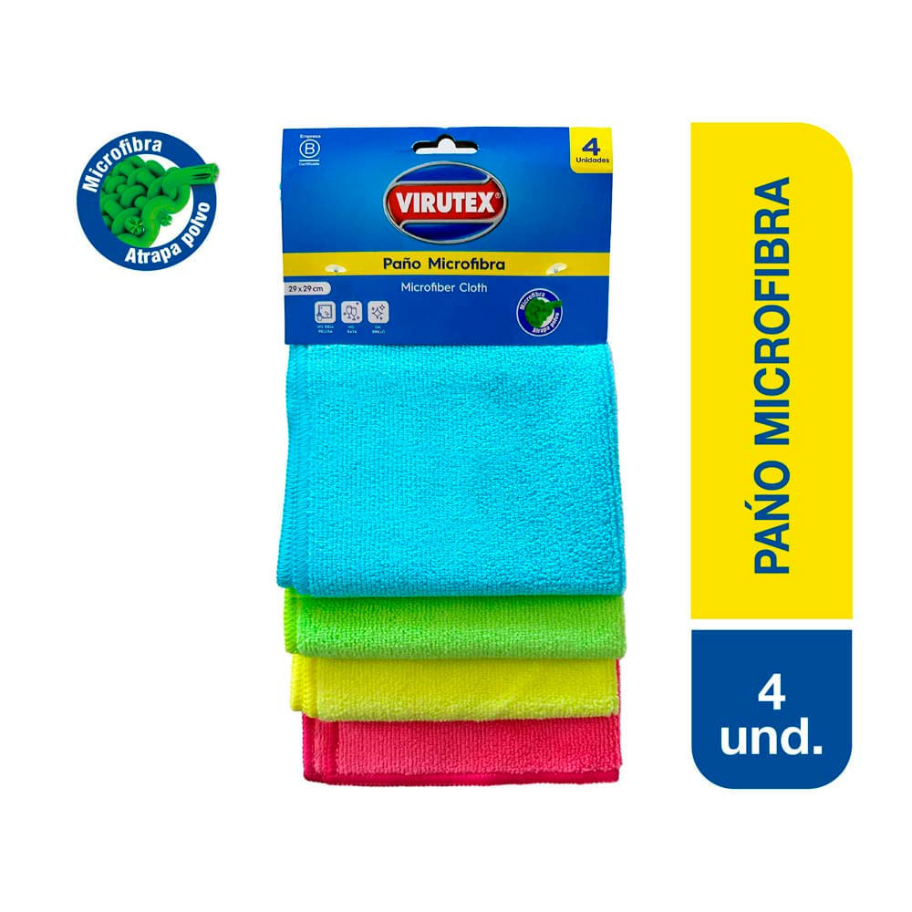 Paño Microfibra VIRUTEX Pack 4un