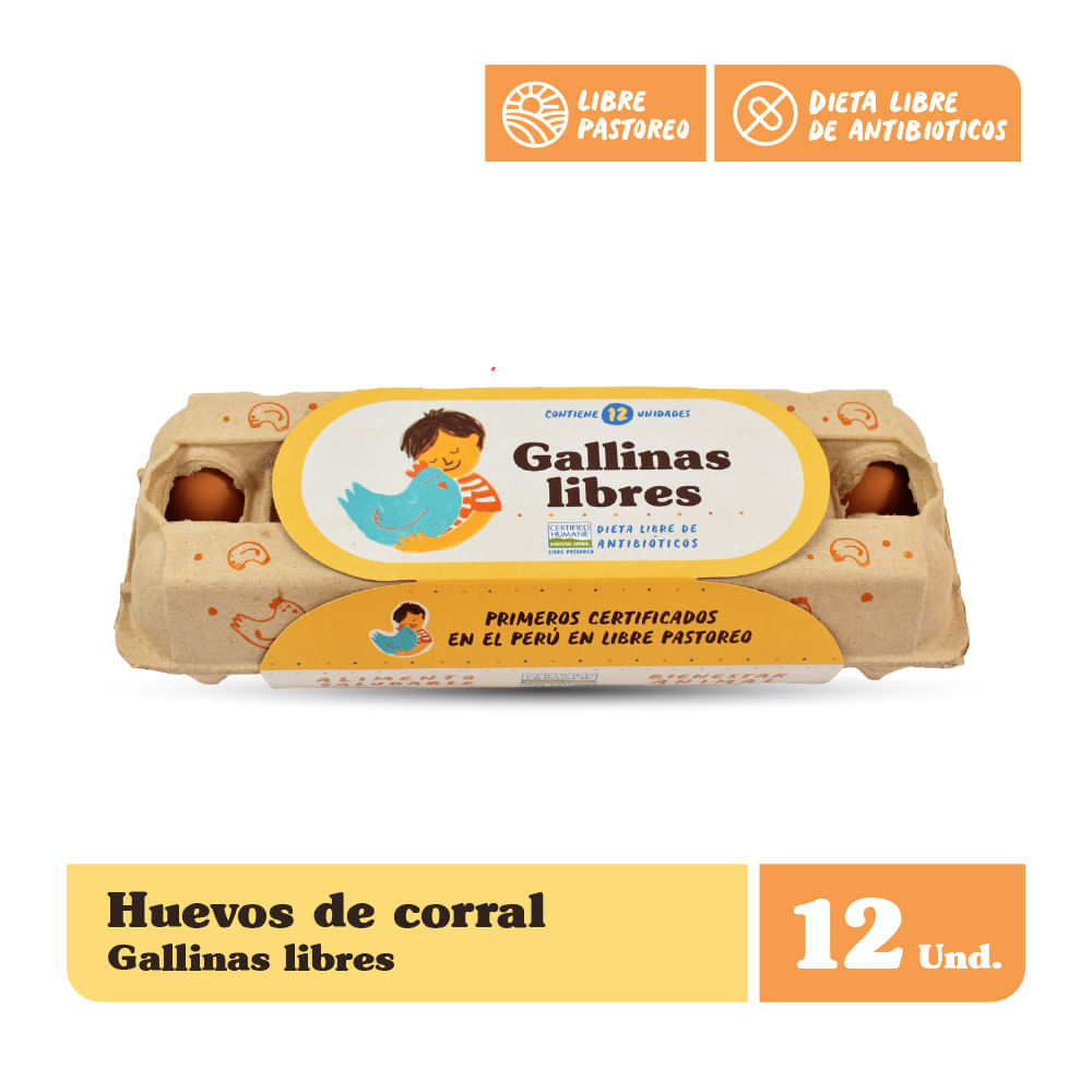 Huevos Pardos GALLINAS LIBRES Bandeja 12un