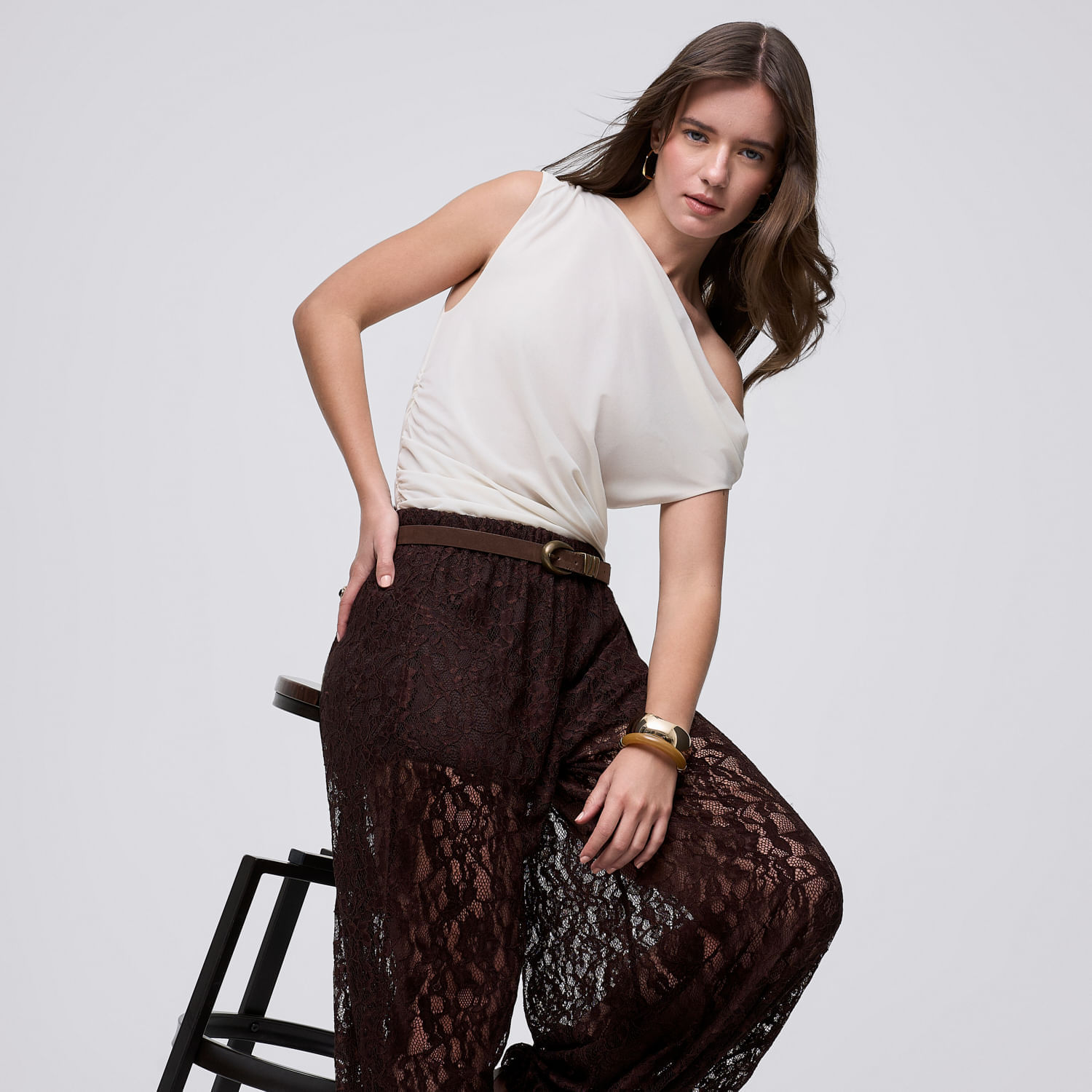 Pantalón Mujer Encaje Malabar Marrón L