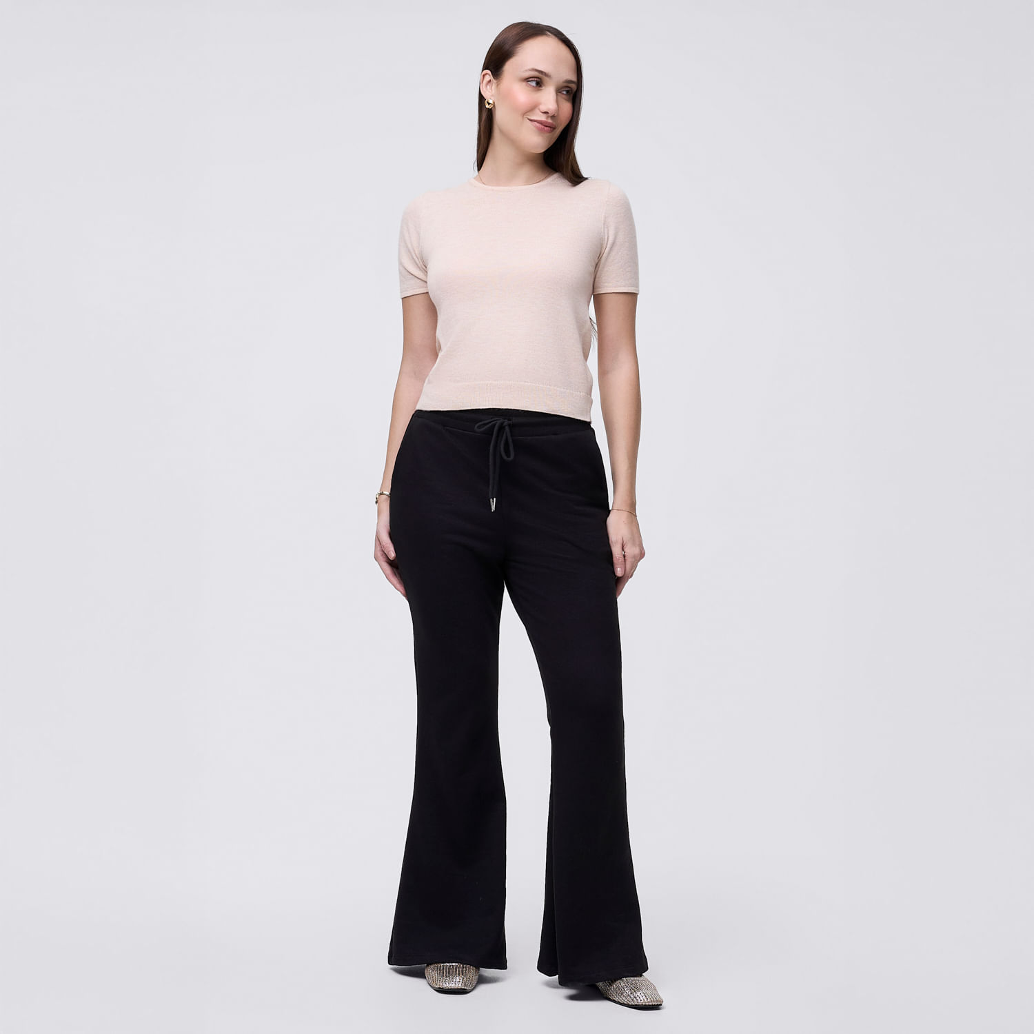 Pantalón De Buzo Mujer Flare Madison Negro M