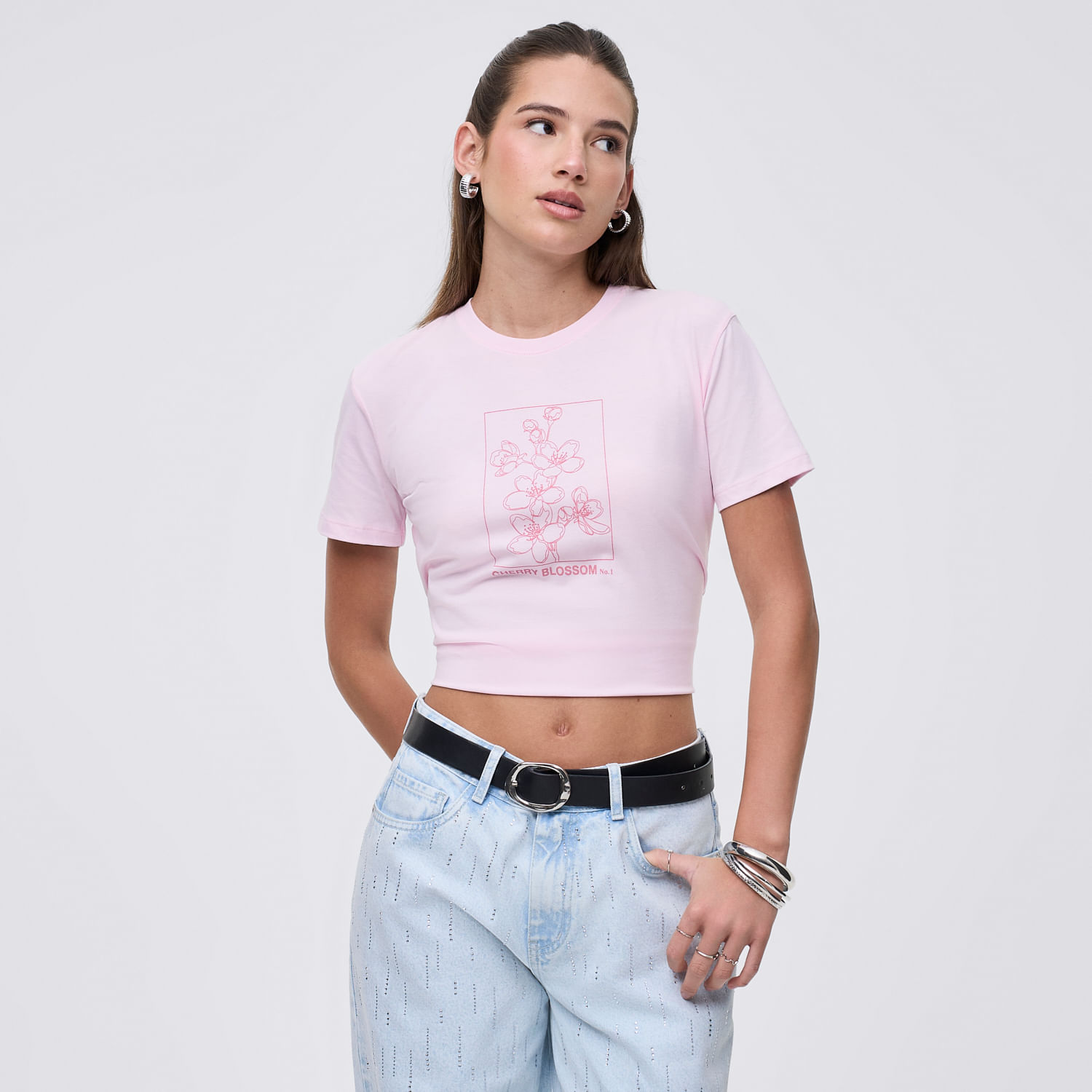 Polo Mujer Bas Crop Print I Hypnotic Manga Corta Palo Rosa Xl