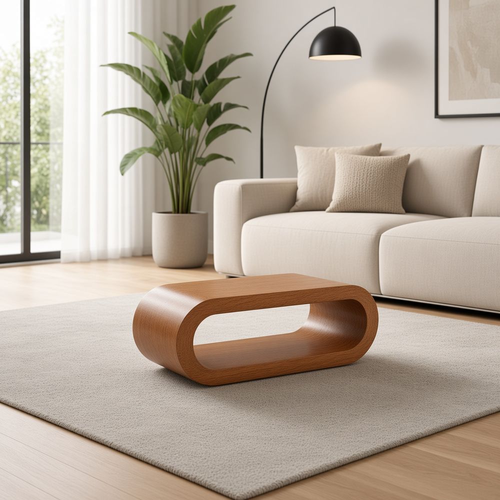 Mesa De Centro TU MESITA Torino Curva Nogal