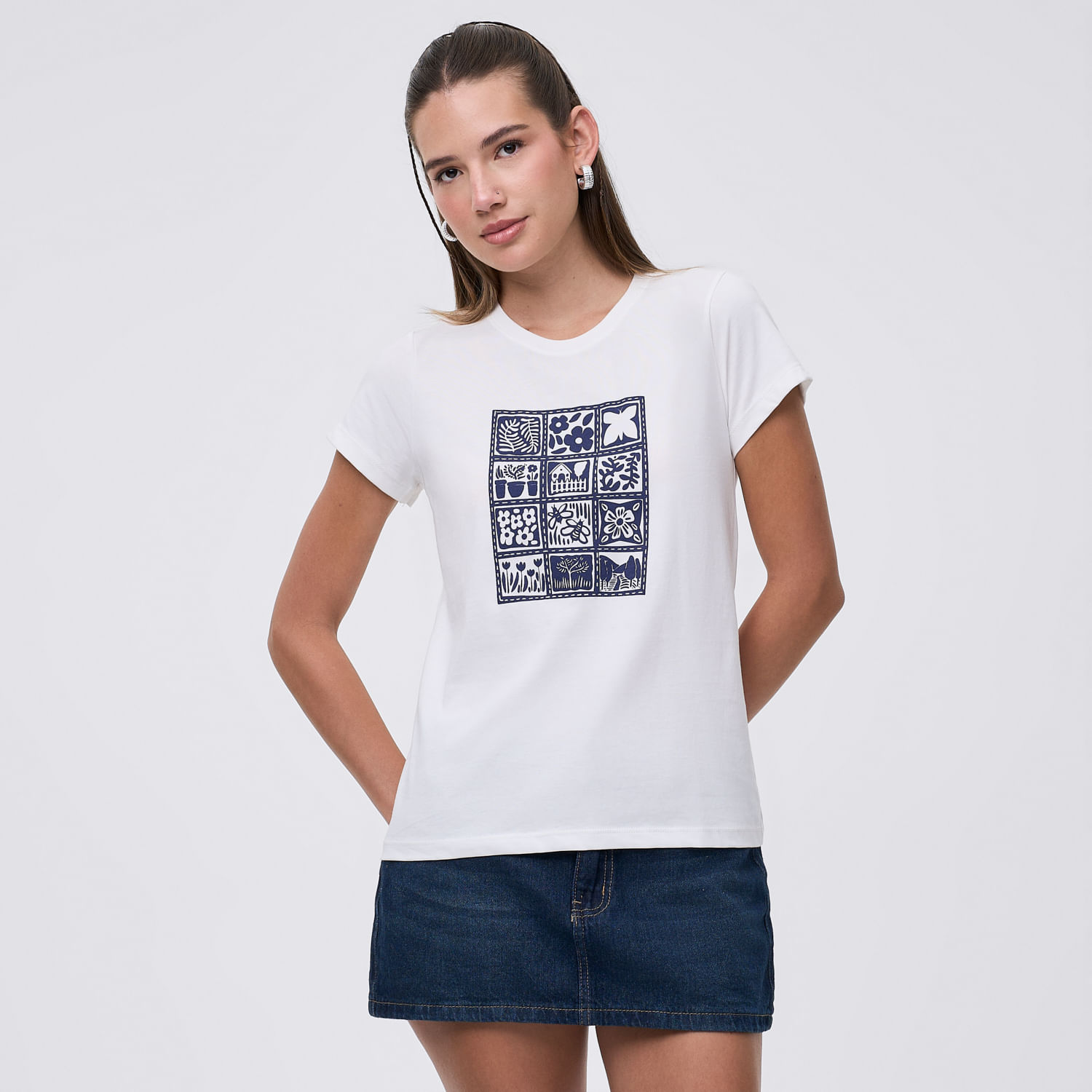 Polo Mujer Bas Reg Print I Hypnotic Manga Corta Blanco L