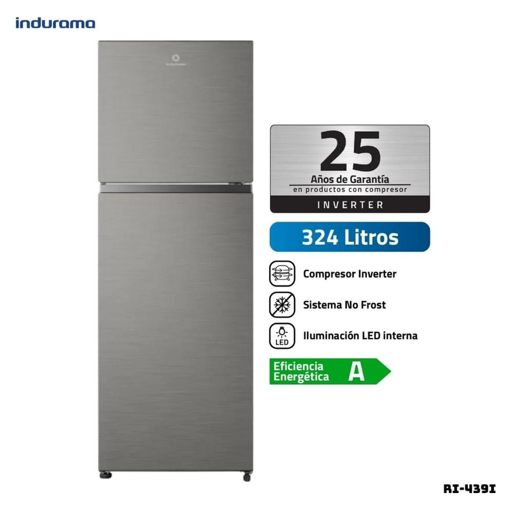 REFRIGERADORA INDURAMA 324 L TOP FREEZER PLATEADO - RI-439I