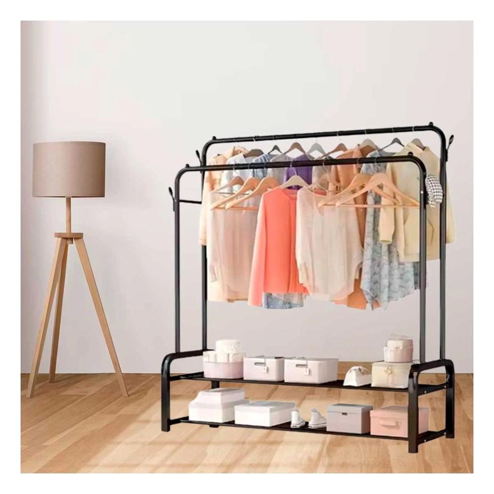 Soporte Colgante negro con 2 Niveles para Bufandas y Chaquetas Y Regalo Sticker