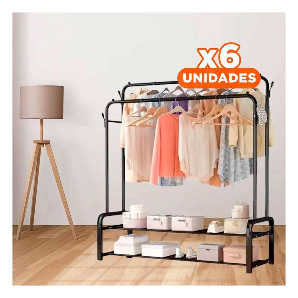 Pack6 Estructura Modular negro con 2 Niveles para Entrada Y Papel Regalo