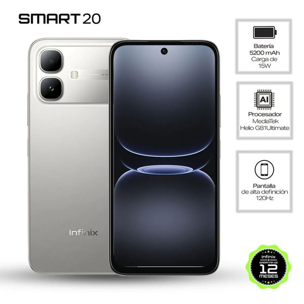 Infinix Smart 20 4G, 4Gb Ram - 128Gb, Color Titanium