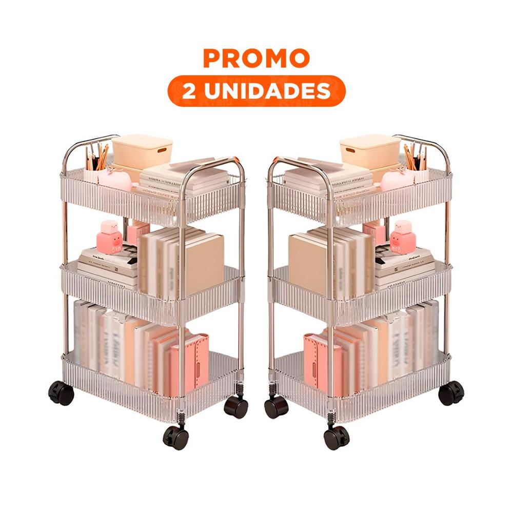 Pack2 Estante Movil de Acrilico para Cosmeticos y Accesorios