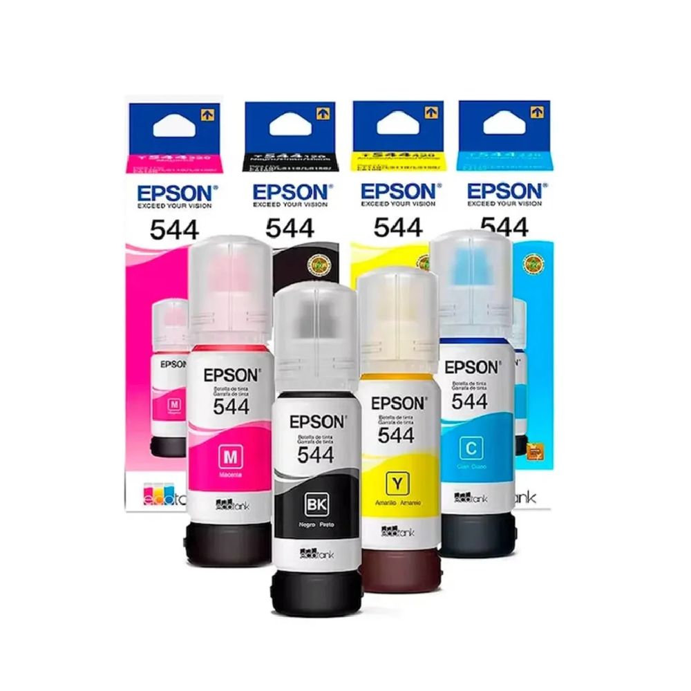 Pack deTinta Epson T544 Negro, Cian, Magenta, Amarillo