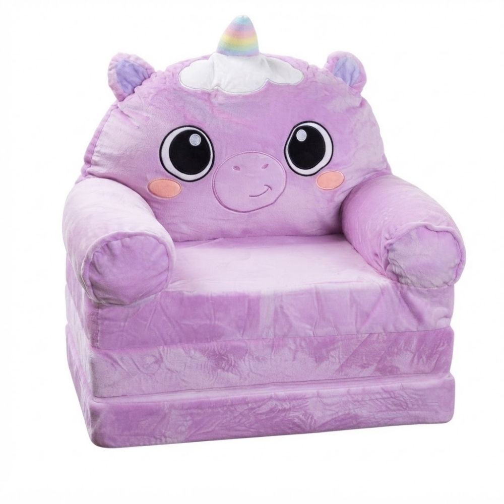 Mini Sofá Cama para Bebé y Niños de Peluche de Unicornio col