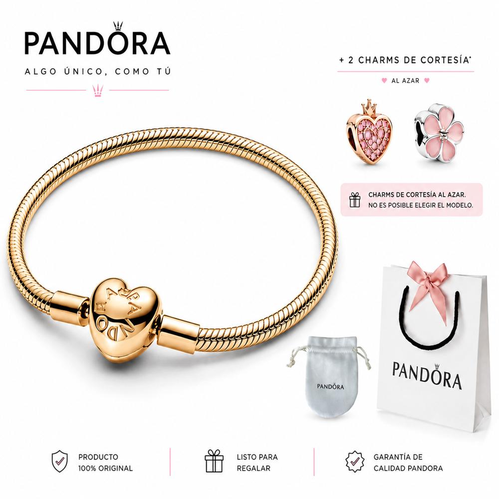 PULSERA PANDORA CIERRE DE CORAZON 18CM