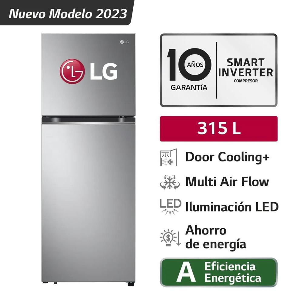 Refrigeradora GT31BPP 315L Door Cooling Top Freezer Plateada LG