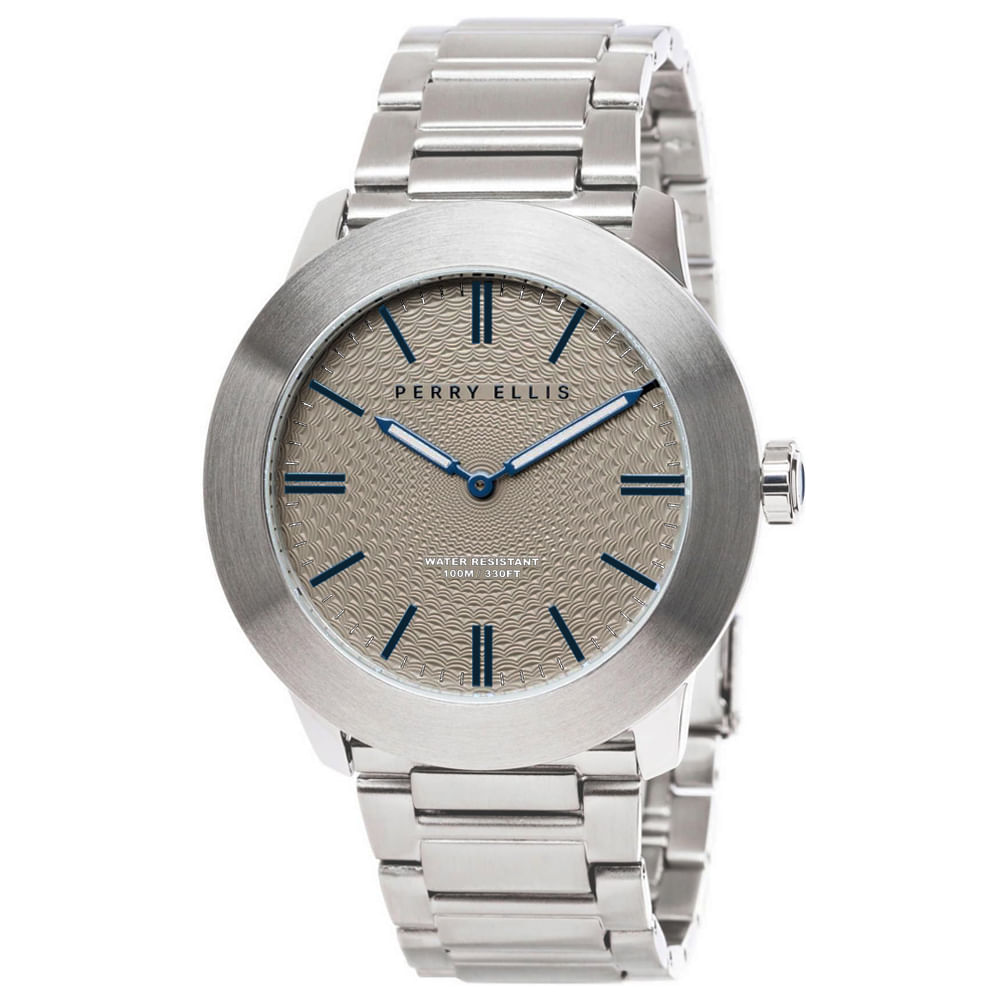 Reloj Perry Ellis Slim Line 46 03003-02 Acero Inoxidable Dial Beige