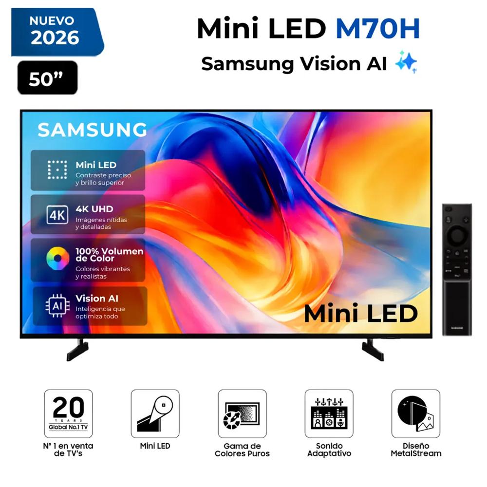 Televisor Samsung 50 pulg Mini LED UN50M70HAGXPE Vision AI Smart TV