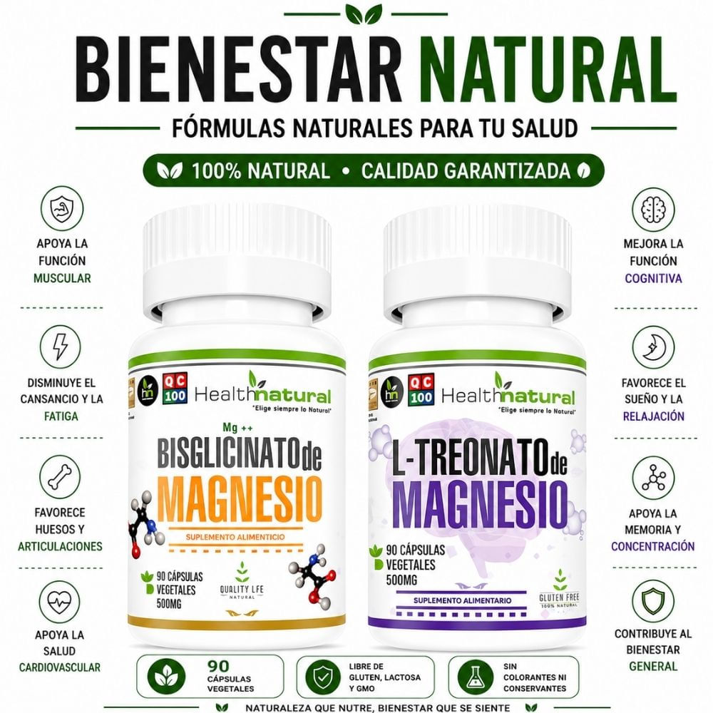 BISGLICINATO MAGNESIO Y L TREONATO MAGNESIO HEALTHNATURAL