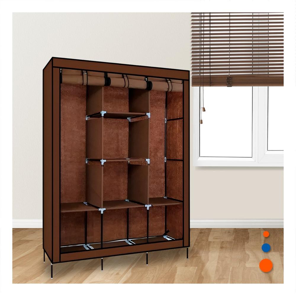 Guardarropa Elegante Textil con Tubos de Metal Marron Casa 175x45x130cm YRegalo Sticker