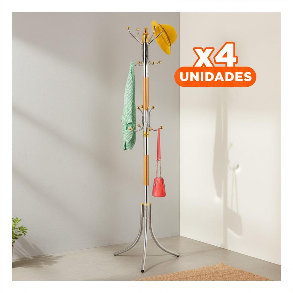 Pack4 Estacion de Colgado 172cm Dorado y Plateado Acabado Resistente Practico Y Papel Regalo