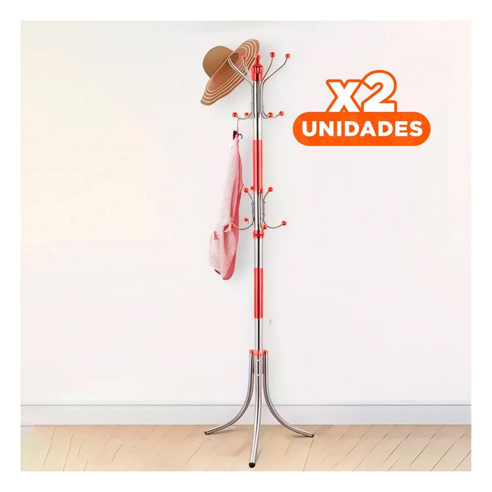 Pack2 Estacion de Colgado 172cm Rojo y Plateado Uso Diario Ligero y Practico YPapel Regalo