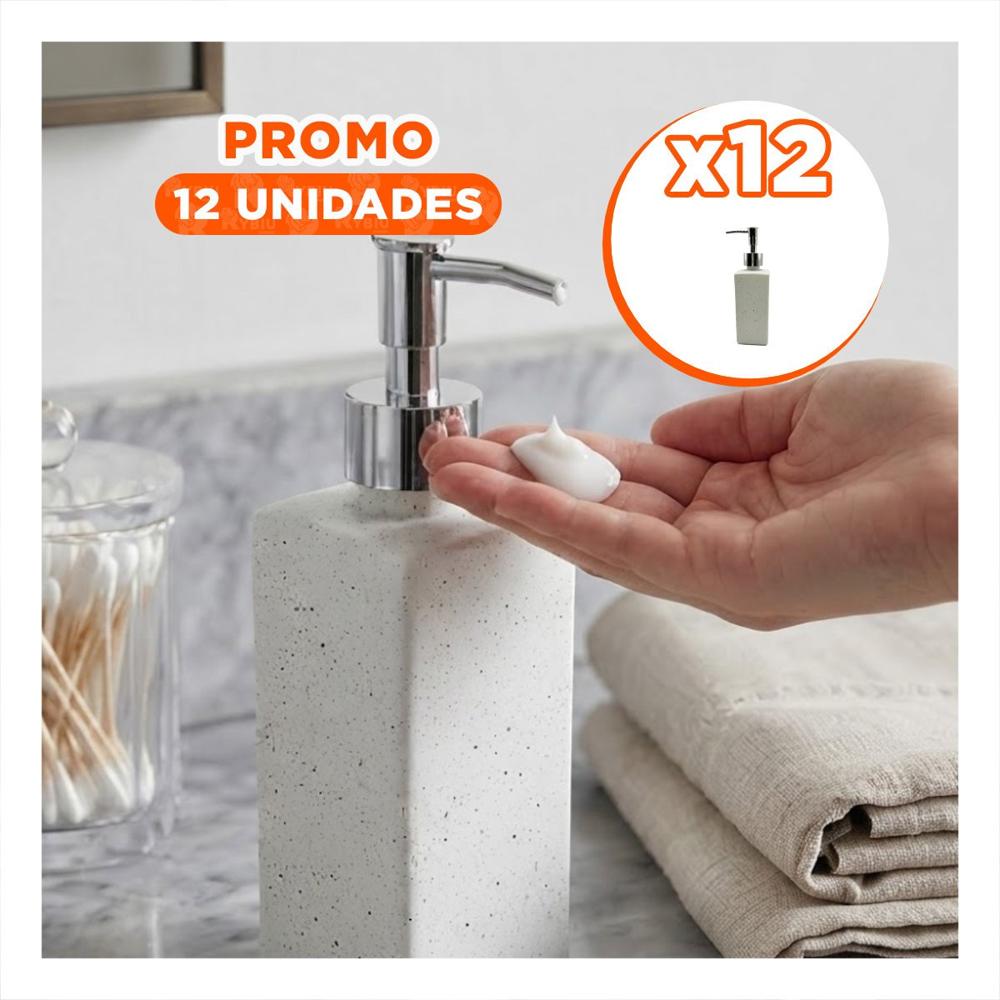 Pack12 Dosificador para Jabon de Manos Rectangular Color Blanco 20.5x5.8 cm YPapel Regalo