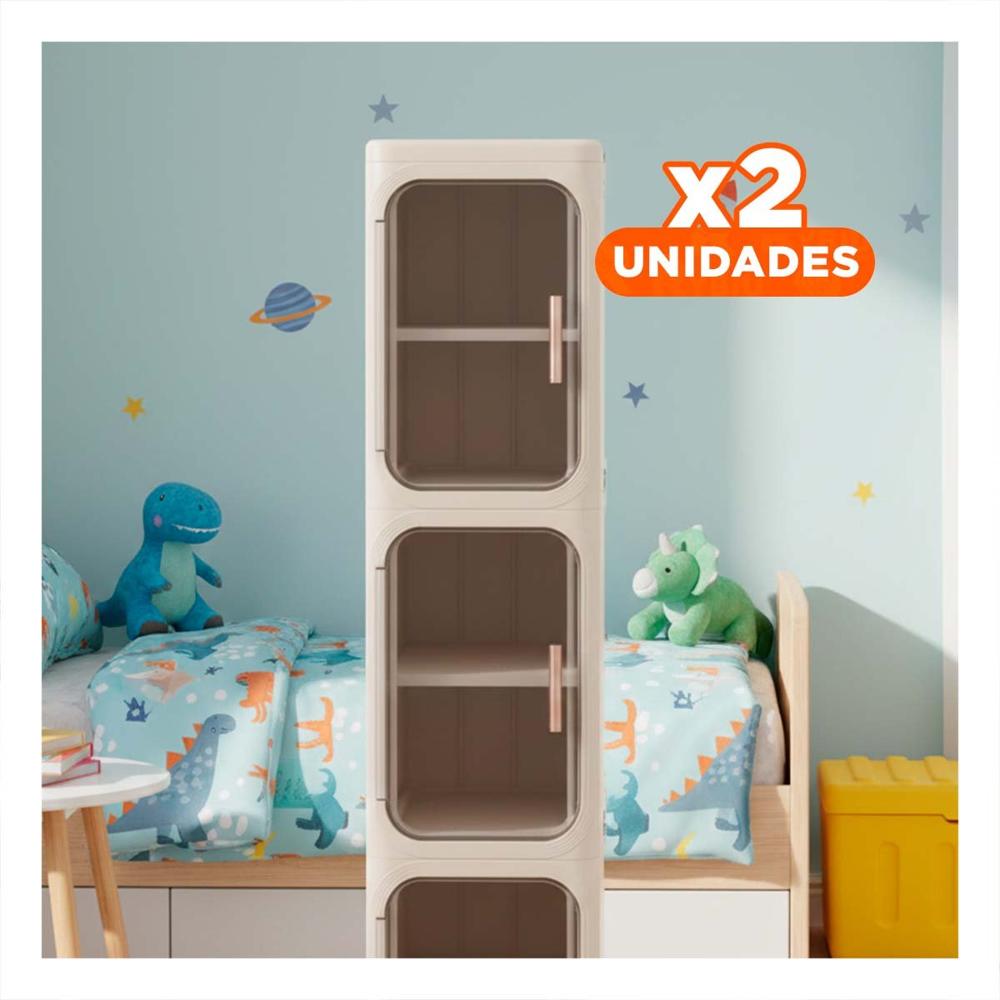 Pack2 Closet Plegable 3 Niveles para Guardar Prendas de Uso Frecuente Y Papel Regalo