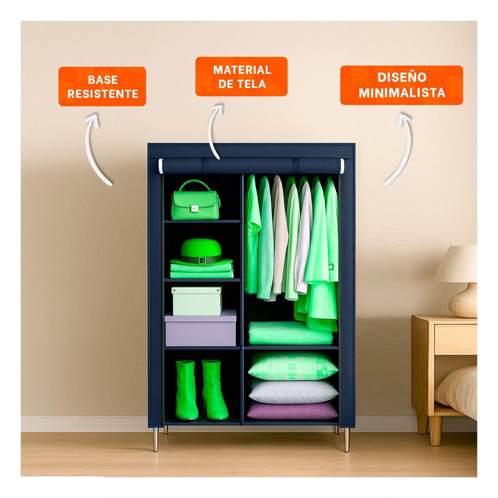 Guardarropa Compacto Textil Plegable con Tubos de Metal Plomo 105x45x168cm Y Papel Regalo