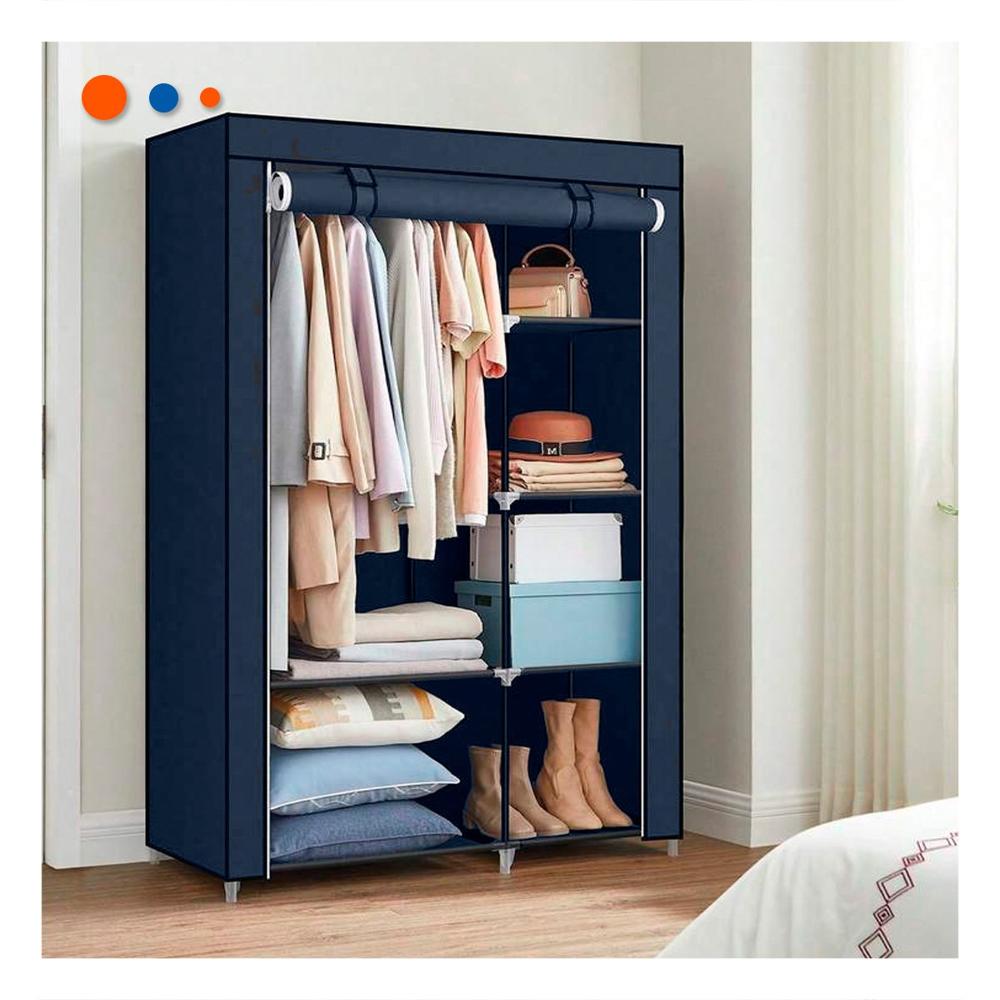 Guardarropa Elegante Textil con Tubos de Metal Plomo Casa 105x45x168cm Y Regalo Sticker