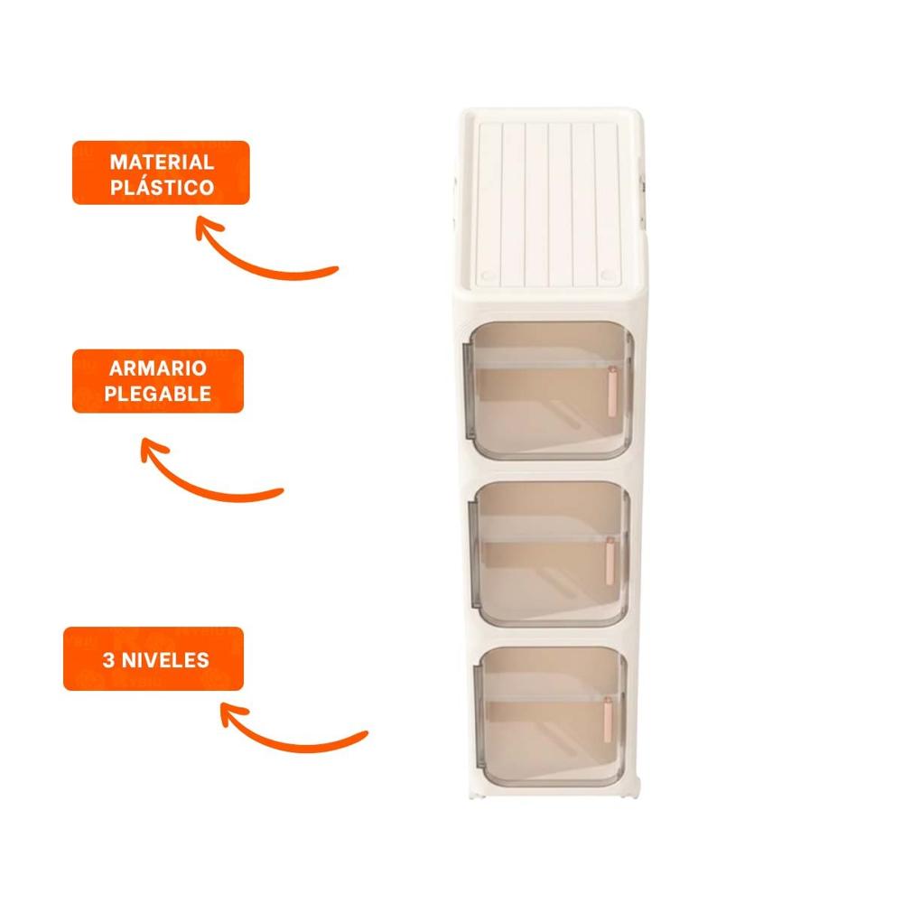 Gabinete Plegable 3 Niveles para Uso Diario en Hogar Y Ligas Regalo
