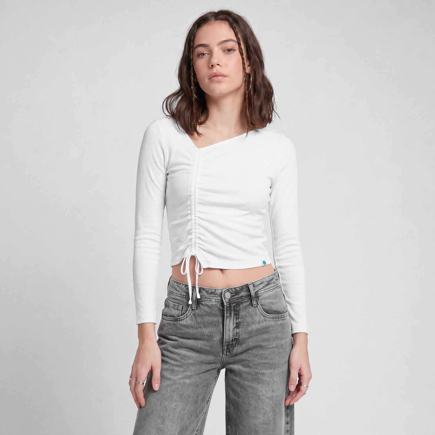 Polo Mujer Nareza Squeeze Manga Larga Blanco M