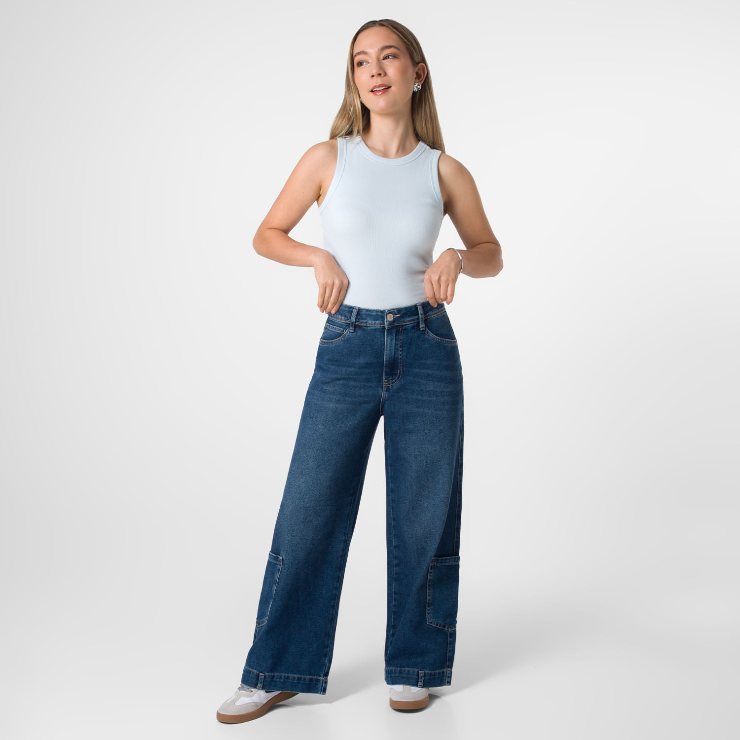 Jean Mujer Arixa Squeeze Wide Leg Azul 28