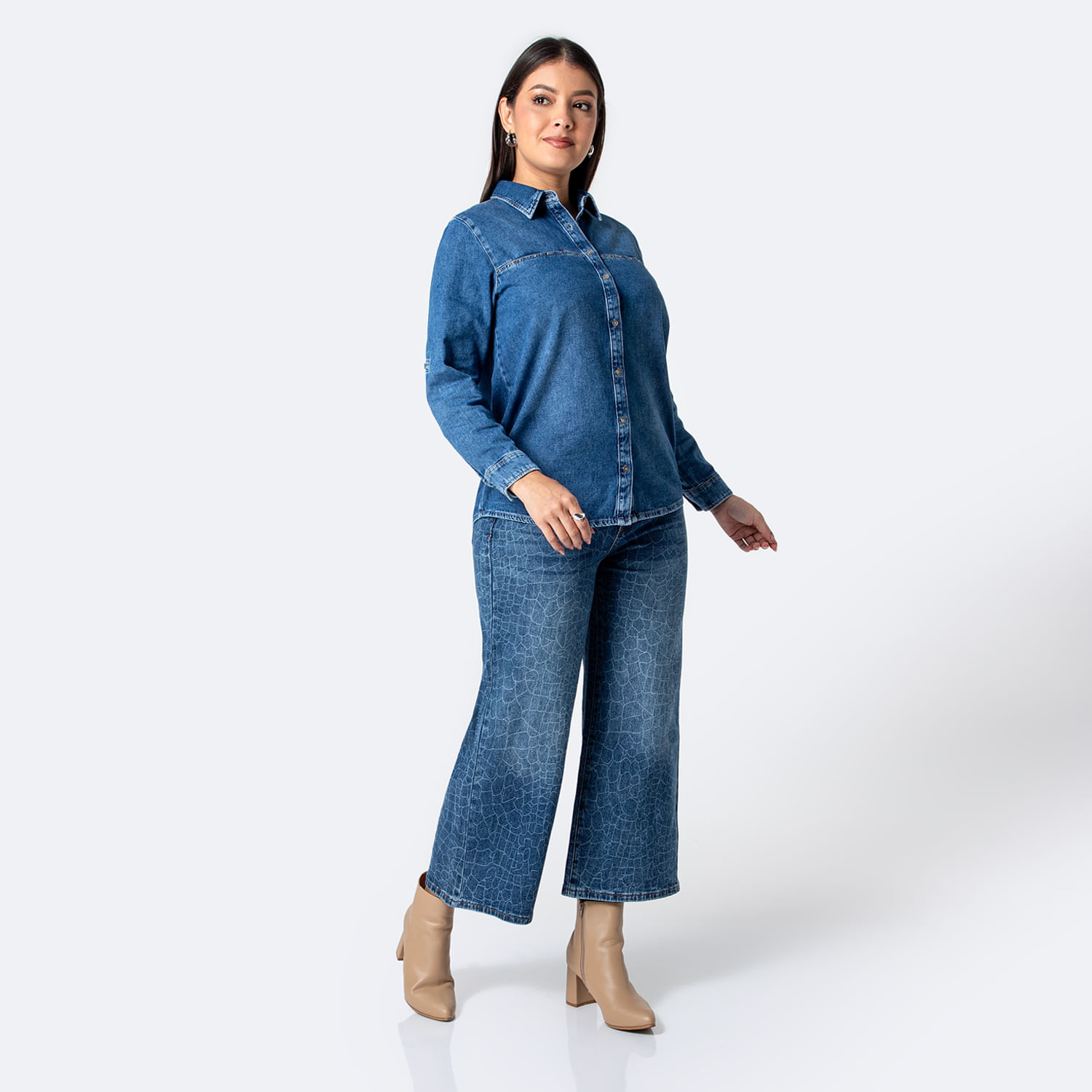Blusa Mujer Yunoh Pionier Manga Larga Azul Acero M
