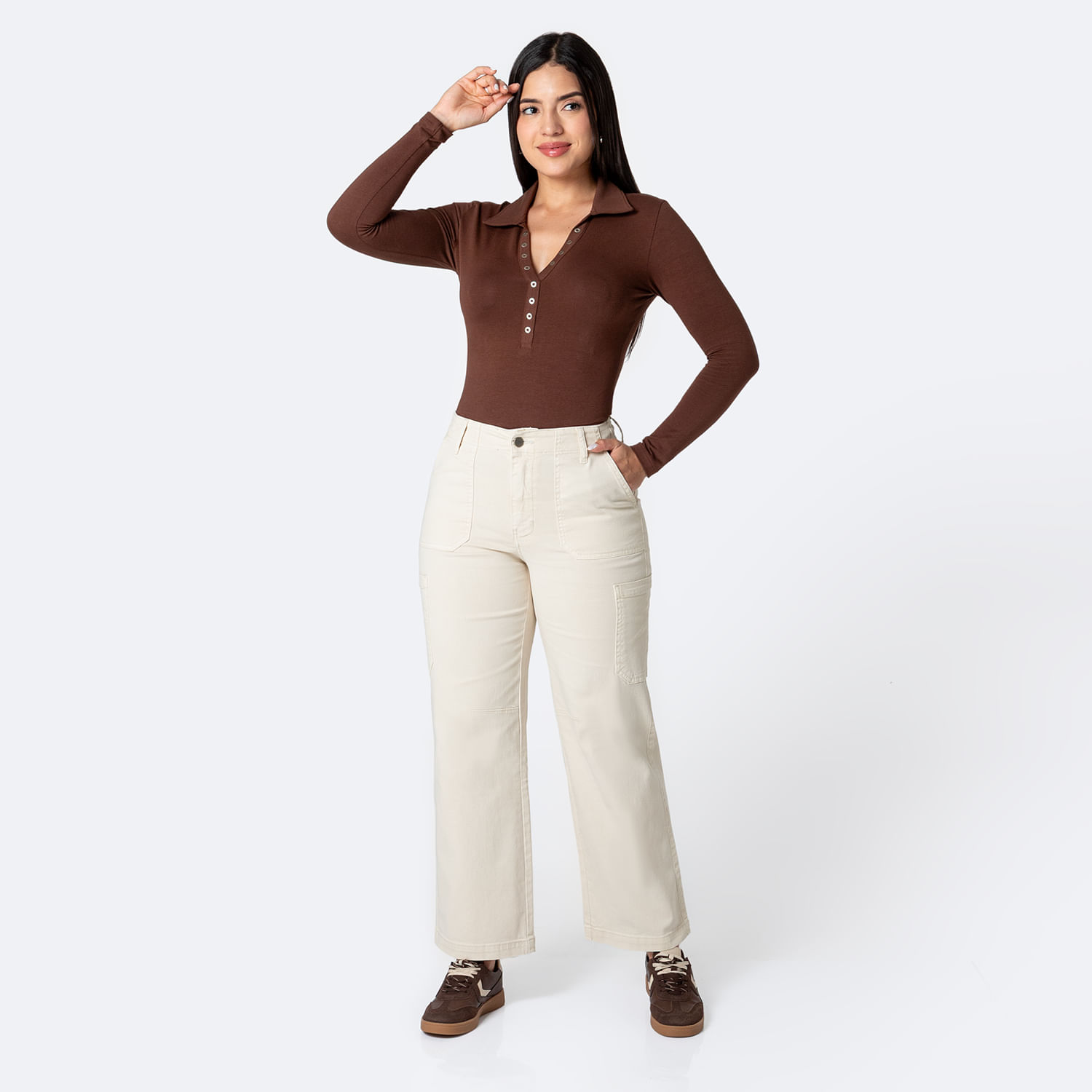 Pantalón Mujer Laeli Pionier Cargo Crema 30