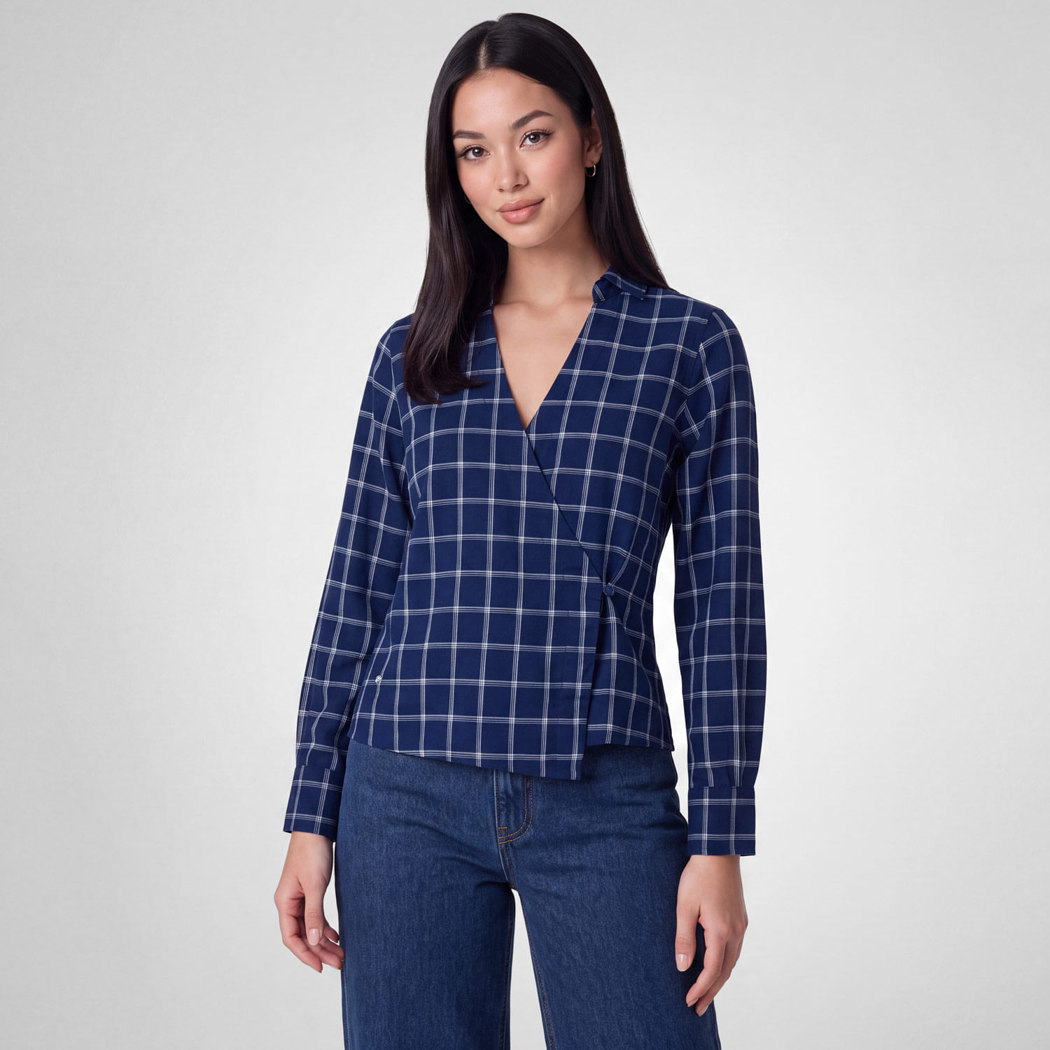 Blusa Mujer Selvya Squeeze Manga Larga Azul Marino S