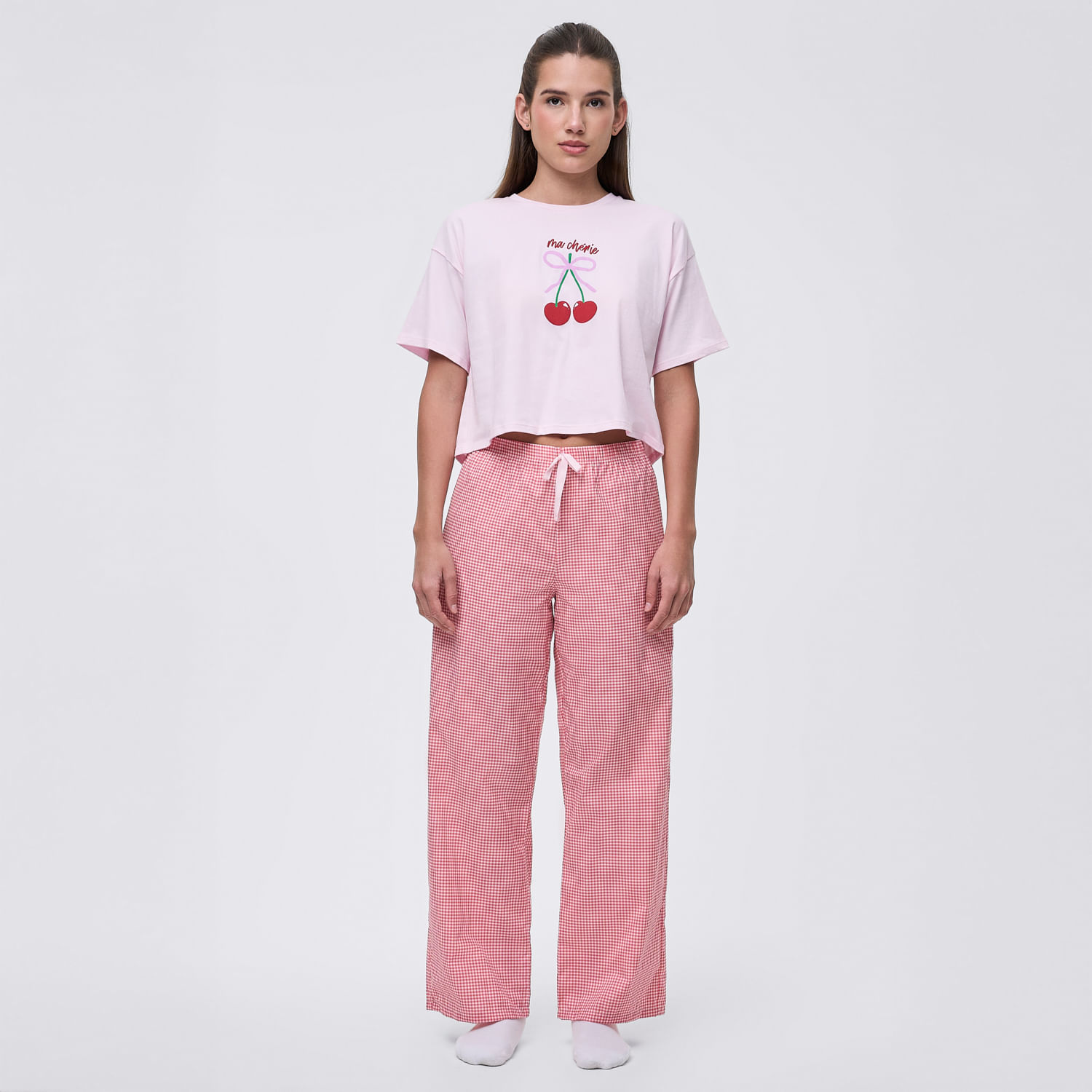 Pijama Mujer Match Hypnotic Manga Corta + Pantalón Palo Rosa Talla Xl