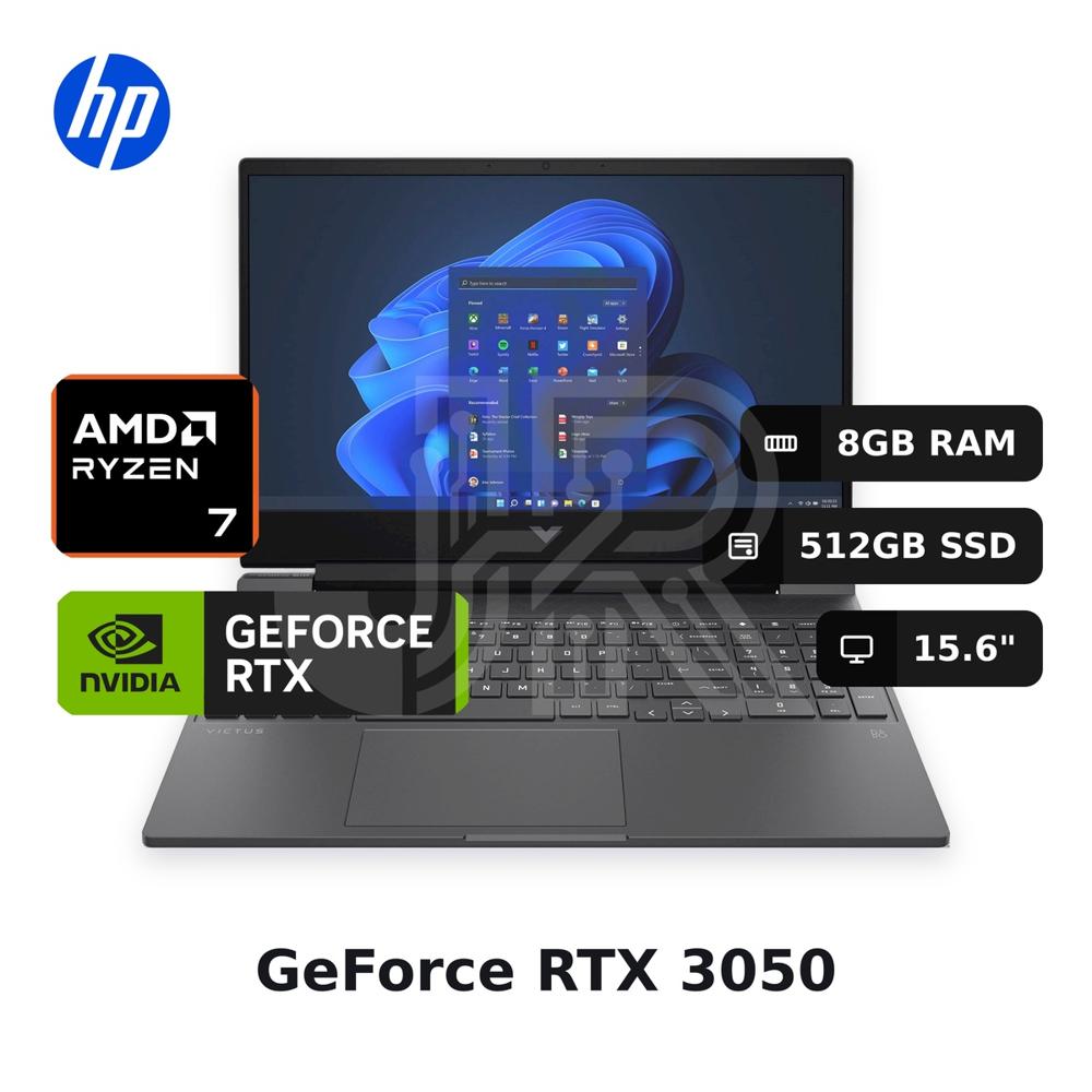 Laptop Hp Victus 15-fb3018la Ryzen 7-7445hs 8gb 512gb Ssd Rtx 3050 15.6"" (bt4f5la#abm)