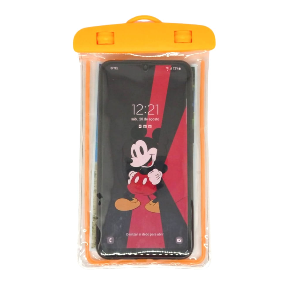 Funda Bolsa Protectora De Agua Para Celular Naranja