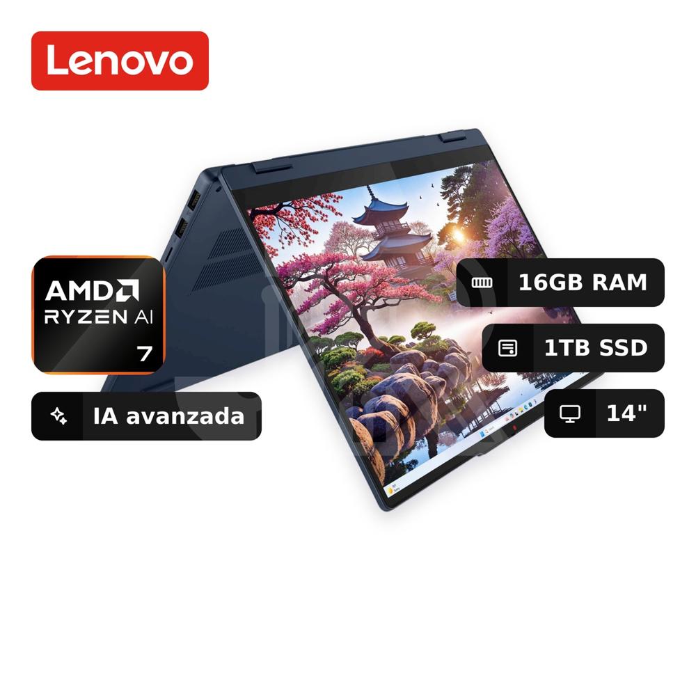 Laptop Lenovo Ideapad 5 2-en-1 14akp10 Ryzen Ai 7-350 16gb 1tb Ssd 14"" (83kt001yus)