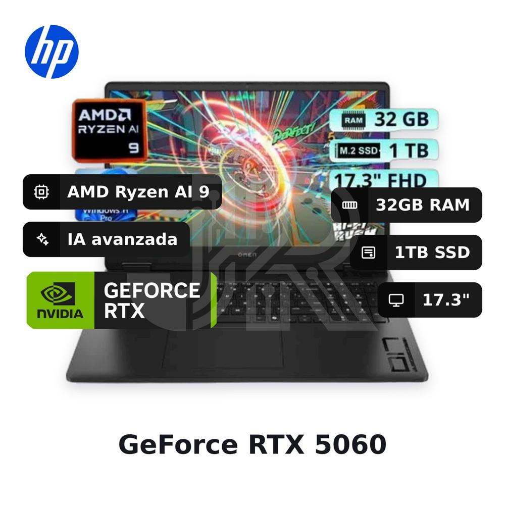 Laptop Hp Omen 17-db1002la Ryzen Ai 9-365 32gb 1tb Ssd Rtx 5060 17.3"" (cw4g9la#abm)