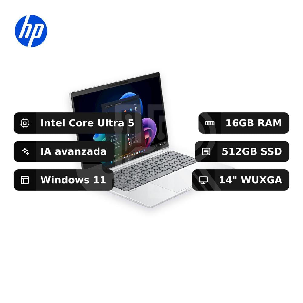 Hp Elitebook 8 G1i Ai (d86l0ls#abm) Intel Core Ultra 5-236v 16gb-on 512gb Ssd 14"" Wuxga Win 11 Pro