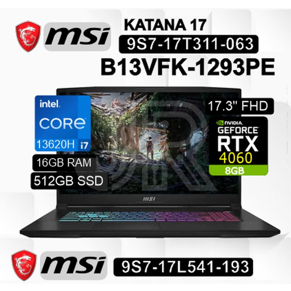 Laptop Msi Katana 17 B13vfk Core I7-13620h 16gb 512gb Ssd Rtx 4060 17.3"" (9s7-17l541-193)
