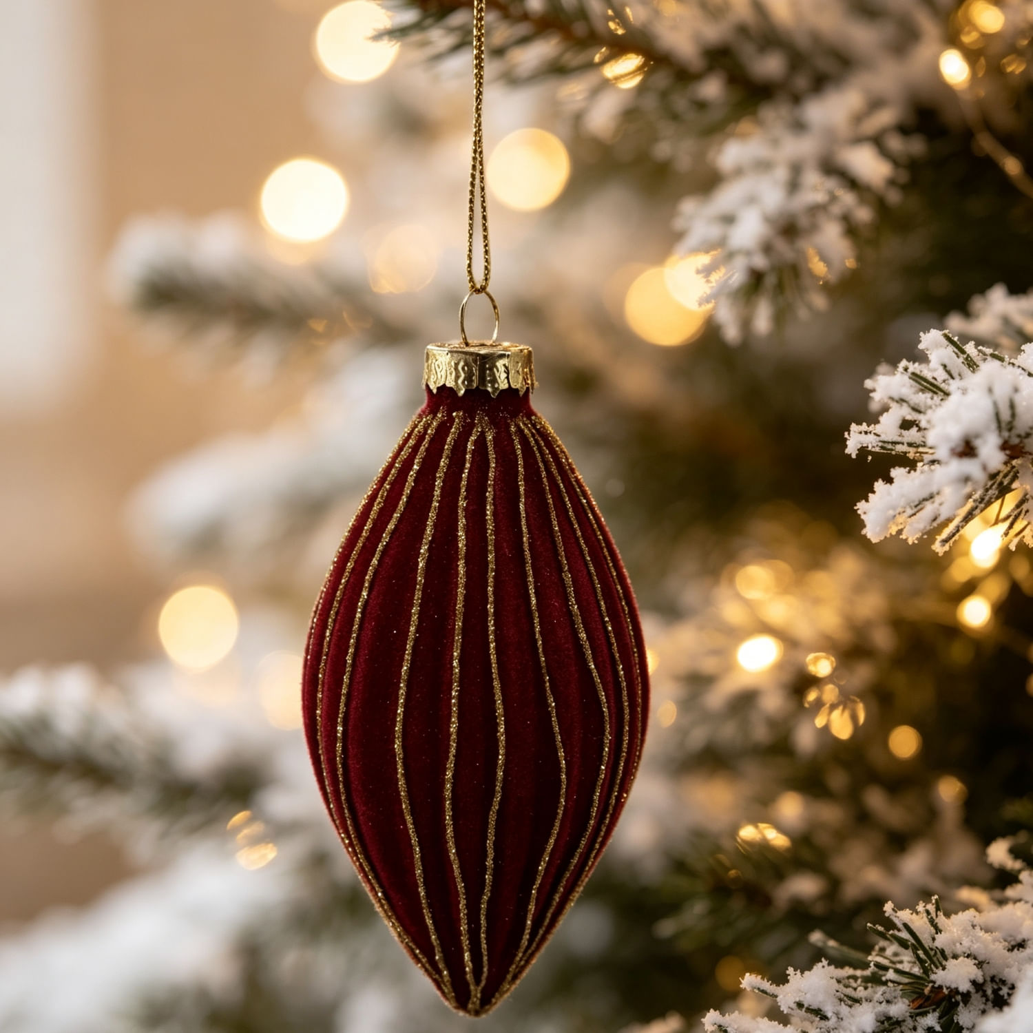 Adorno Árbol Gota Burgundy 11.5 Cm