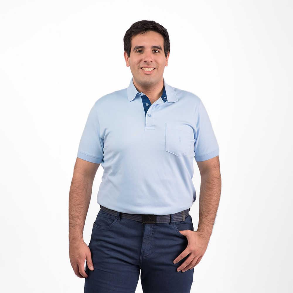 Polo Hombre Gzas2 Ritzy Of Italy Celeste Talla L