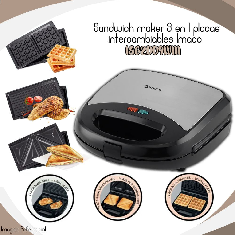 Sandwich maker 3 en 1 Imaco - ISG2009WM