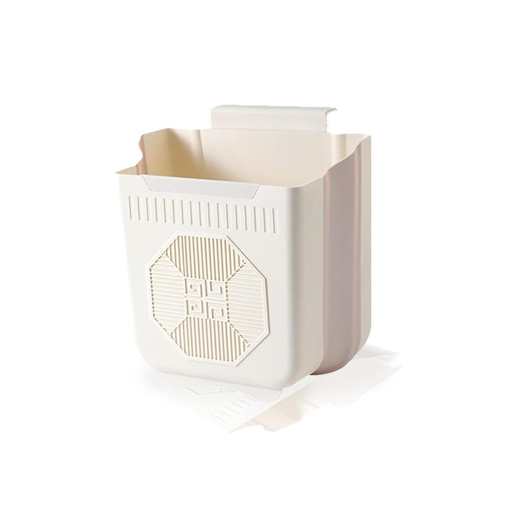 Pack6 Cesto Plegable para Puerta 26x25.5x15.5cm Crema y Plomo para Cocina Y Regalo Sticker