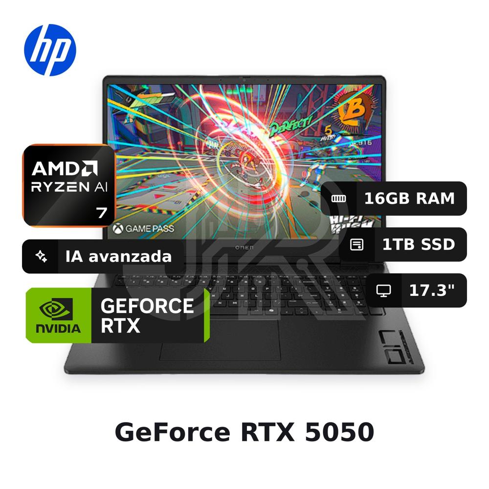 Laptop Hp Omen 17-db1001la Ryzen Ai 7-350 16gb 1tb Ssd Rtx 5050 17.3"" (cw4e3la#abm)