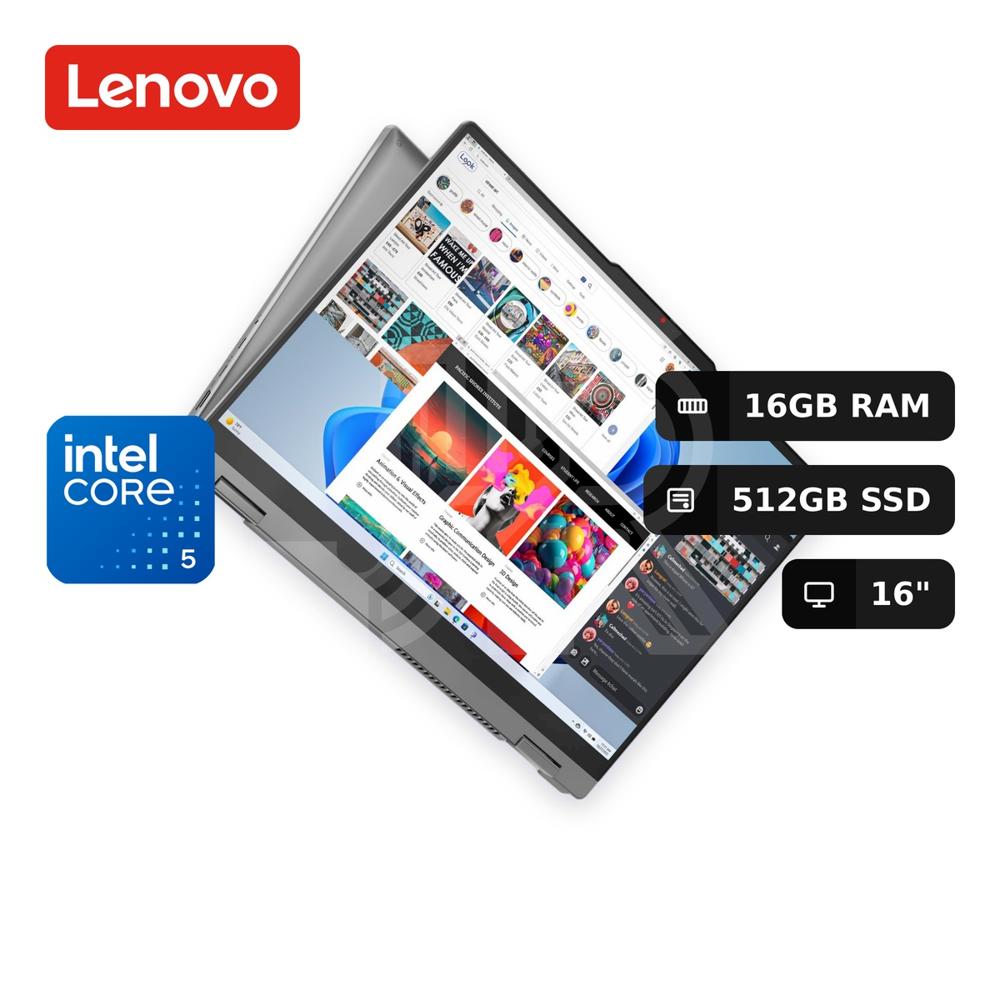 Laptop Lenovo Ideapad 5 2-en-1 16iru9 Core 5-120u 16gb 512gb Ssd 16"" (83du004vus)