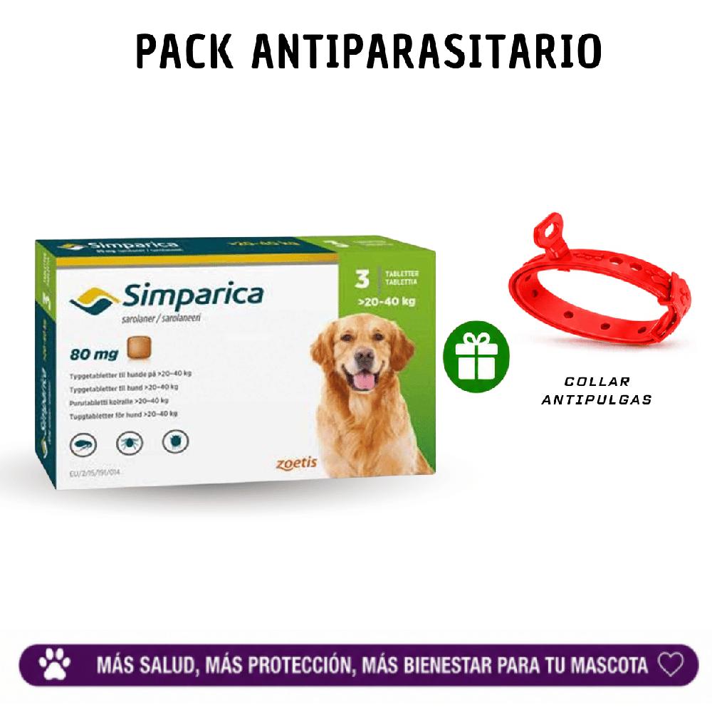 Simparica Antipulgas de 3 Meses de Protección para Perros de 20 a 40kg