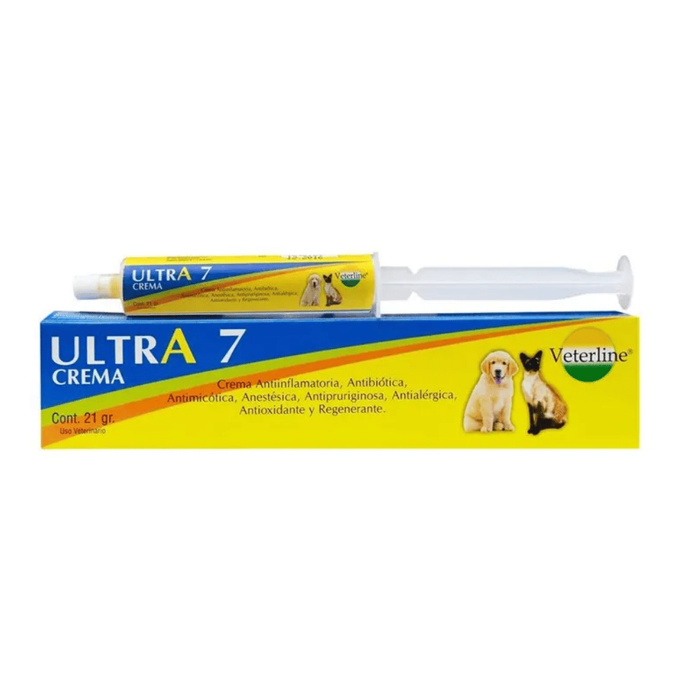 Ultra 7 Crema Antinflamatoria Antibiótica Regenerante para Mascotas - 11 gr