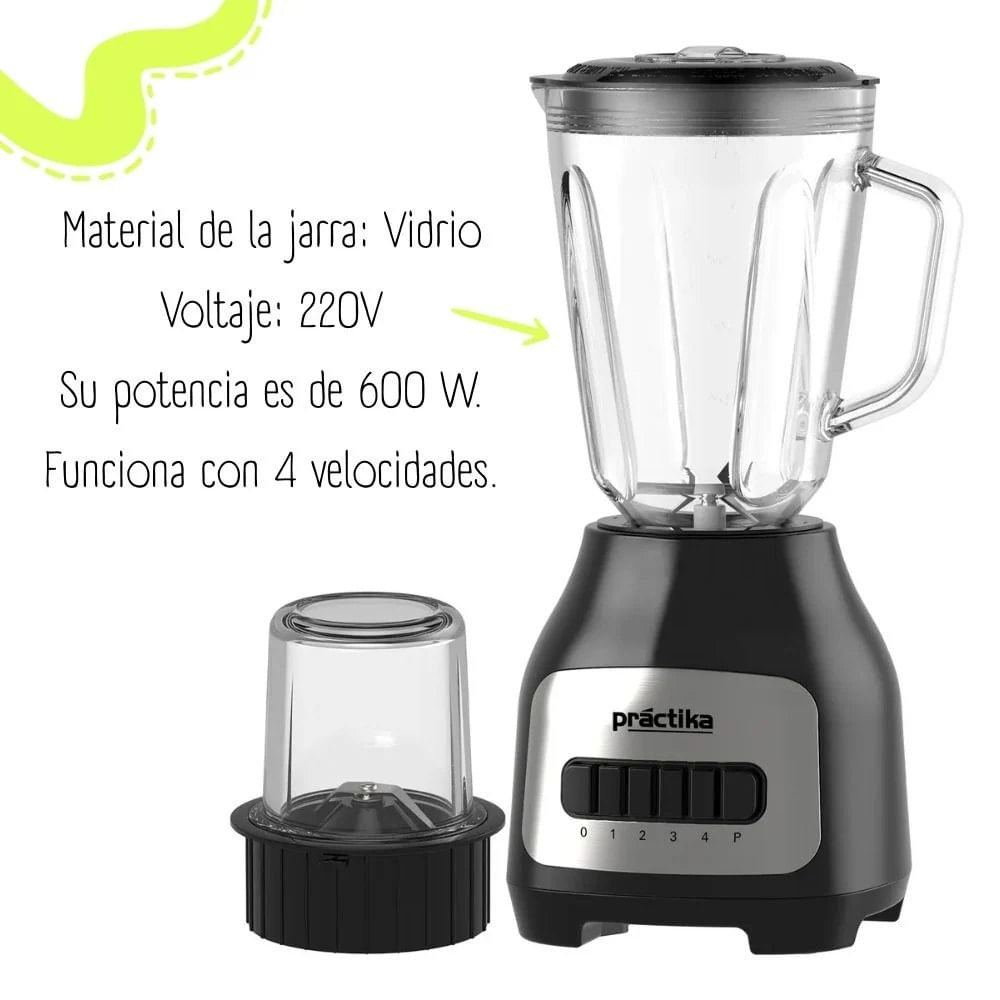 LICUADORA PRACTIKA 1.5LT DE 600 WATTS BL-600