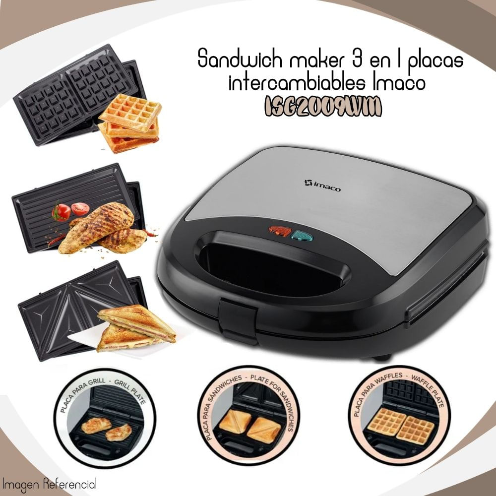 Sandwich maker 3 en 1 Imaco - ISG2009WM.